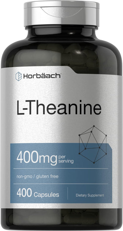 Horbäach L-Theanine 400mg capsules front view