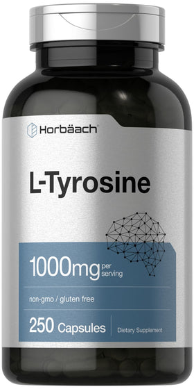 Horbäach L-Tyrosine 1000mg 250 capsules vue de face