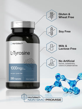 Horbäach L-Tyrosine 1000mg à côté d'autres compléments alimentaires