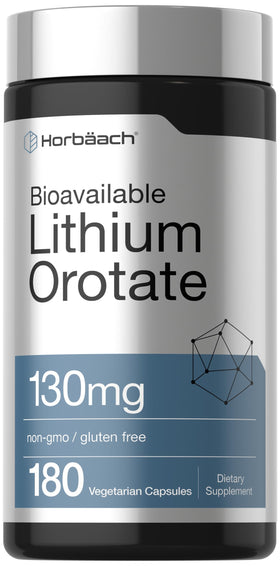 Horbäach Lithium Orotate 130mg 180 Capsules, vue de face