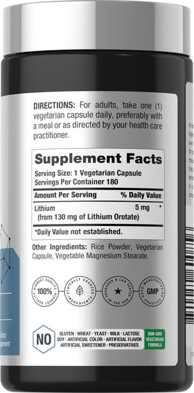 Horbäach Lithium Orotate capsules ouvertes, contenu visible