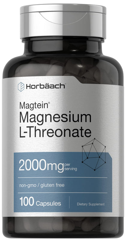 Horbäach Magnesium L-Threonate 2000mg 100 capsules - vue avant