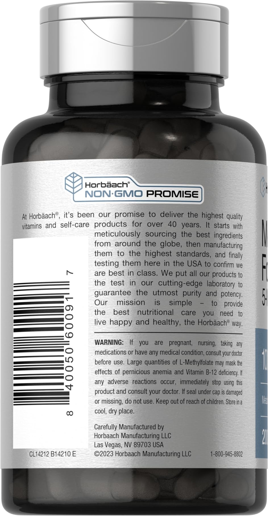 Horbäach Methyl Folate 1000 mcg capsules ouvertes