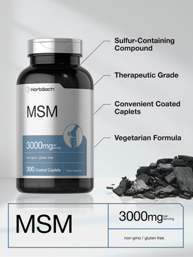 Horbäach MSM 3000mg comprimés enrobés sur une table