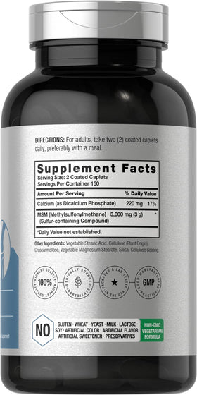 Horbäach MSM 3000mg étiquette de l'emballage