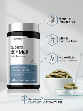 Horbäach Multivitamines 50+ informations nutritionnelles sur l'emballage