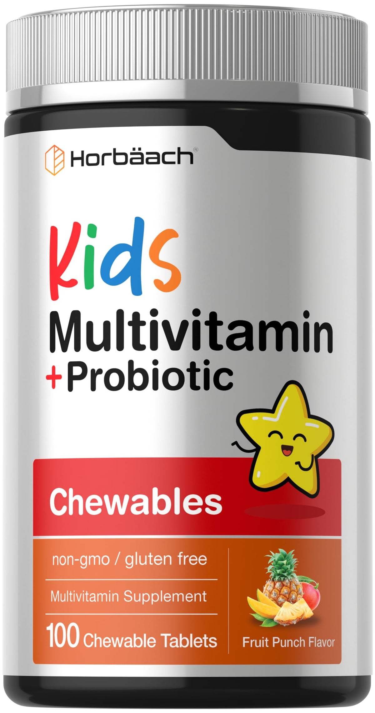 Horbäach Multivitamines pour Enfants 100 Comprimés Mâchables vue de face