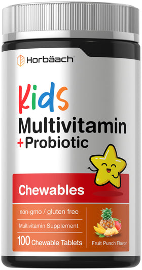 Horbäach Multivitamines pour Enfants 100 Comprimés Mâchables vue de face