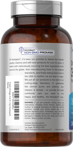 Horbäach Omega 3-6-9 gélules souples, détails des ingrédients