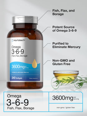 Horbäach Omega 3-6-9 gélules souples, gélule sur fond blanc