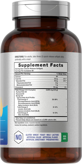 Horbäach Omega 3-6-9 gélules souples, vue arrière du flacon