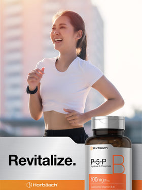 Horbäach P5P Vitamine B6 100mg 120 comprimés végétariens sur table