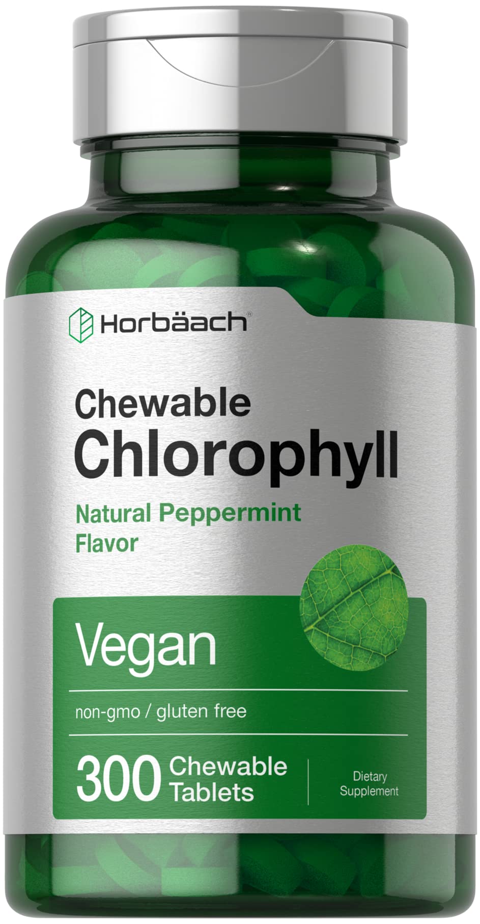 Horbäach pilules de chlorophylle 300 comprimés à mâcher en boîte