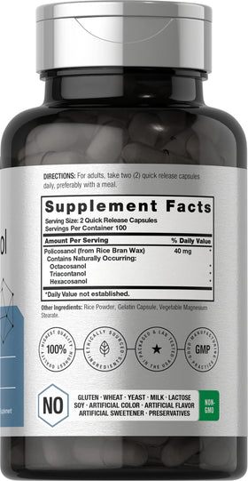 Horbäach Policosanol 40mg 200 capsules arrière