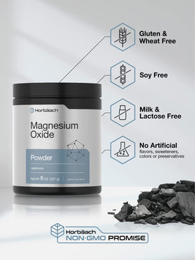 Horbäach Poudre d'Oxyde de Magnésium dans une cuillère
