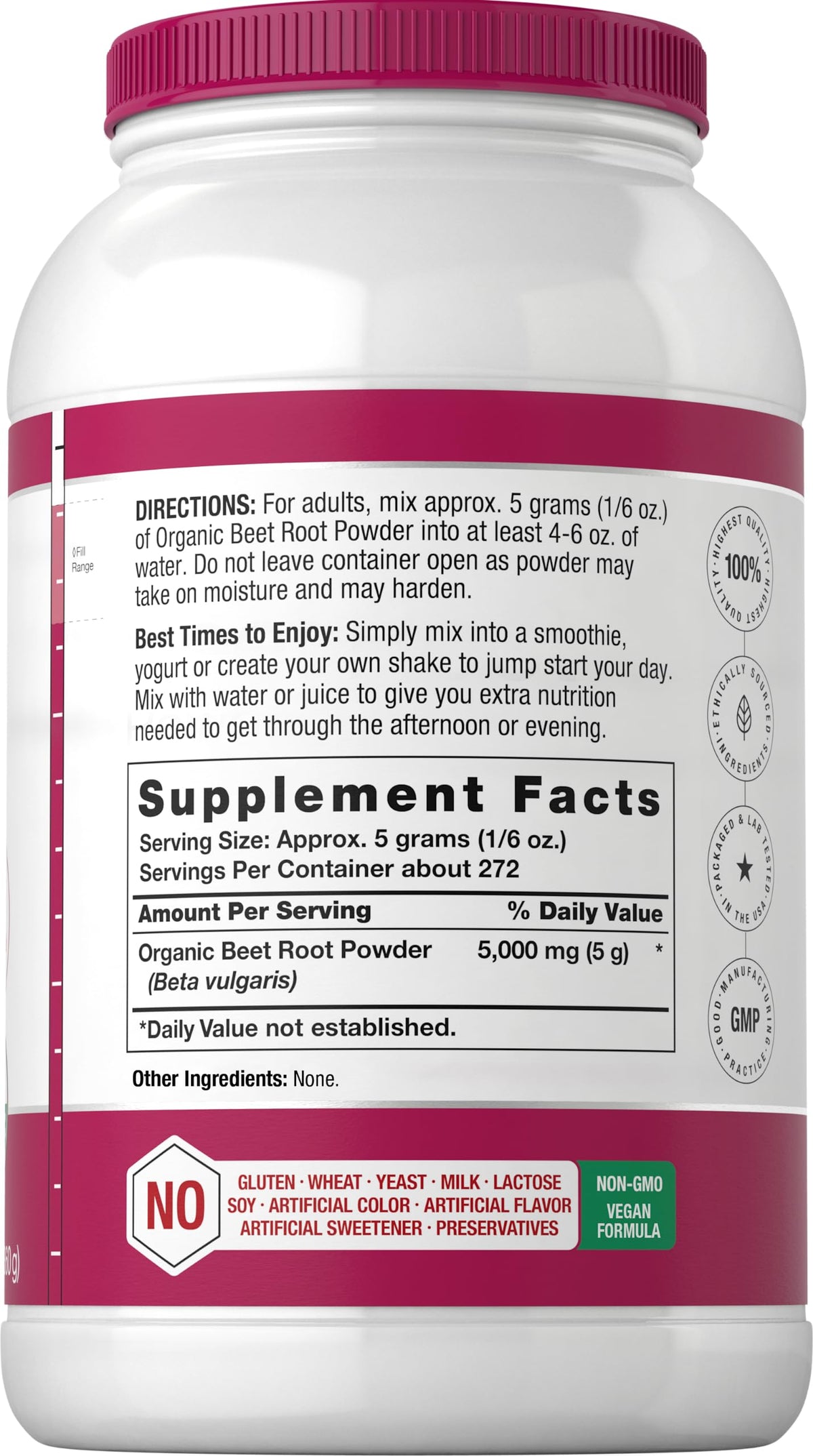 Horbäach Poudre de Betterave Bio 3lb sachet arrière