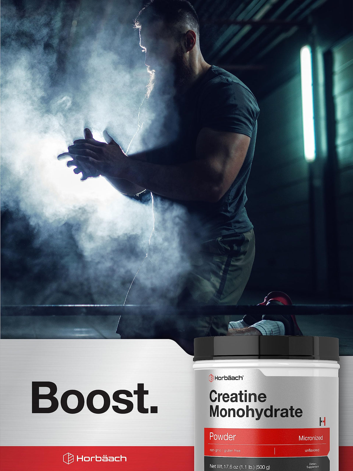 Horbäach Poudre de Créatine Monohydrate 621g avec d'autres compléments