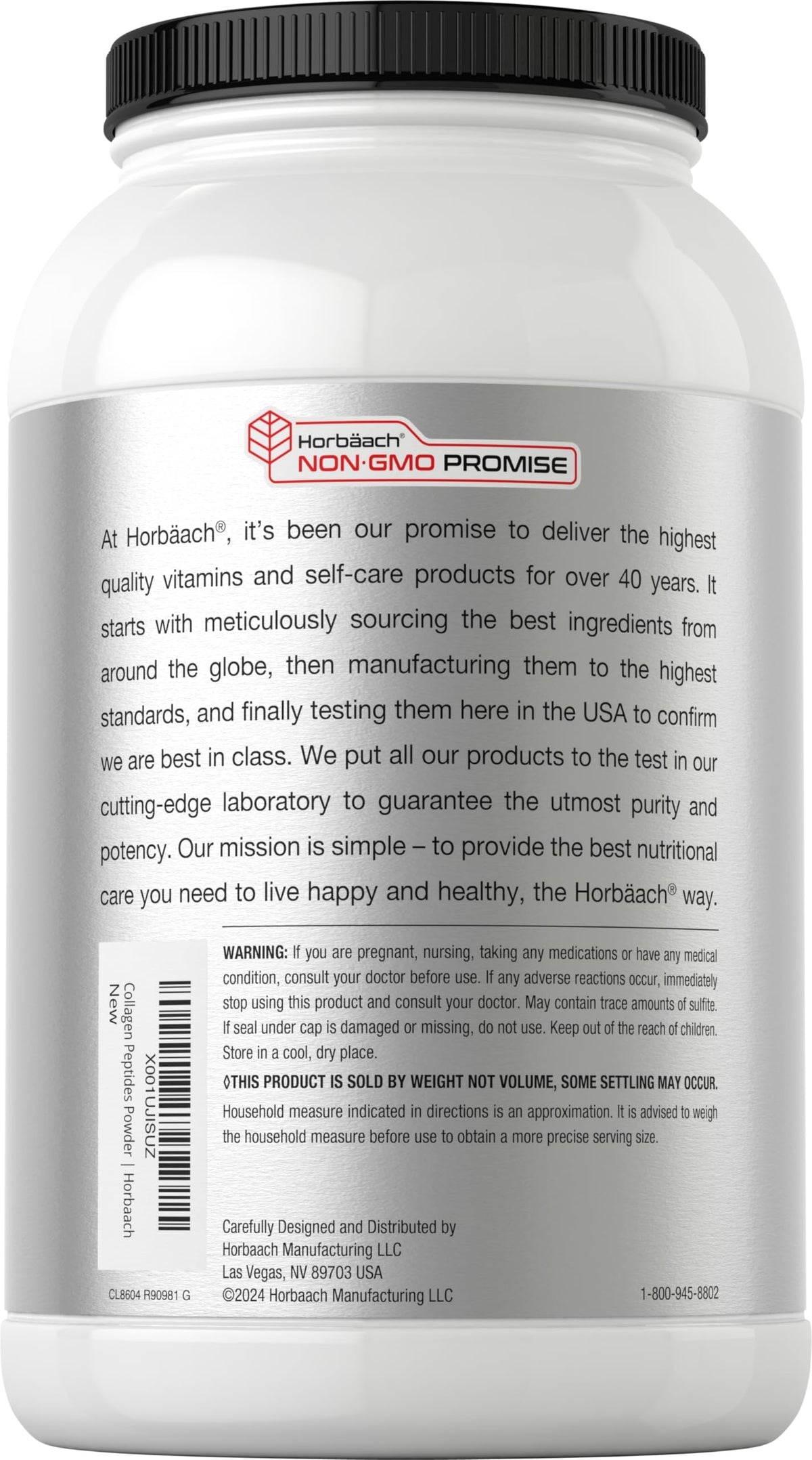 Horbäach Poudres de Peptides de Collagène 40 oz, en mélange dans un smoothie