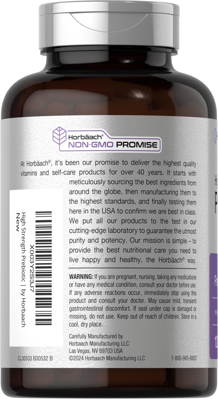 Horbäach prébiotique capsules ouvertes sur une table