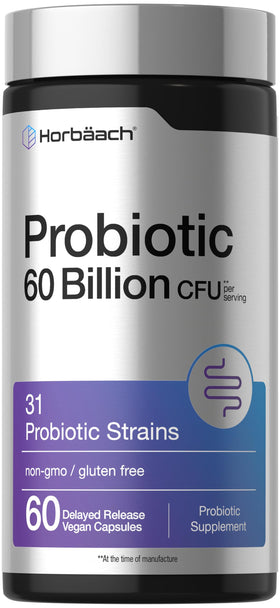 Horbäach Probiotiques 60 capsules végétales avec 60 milliards CFU