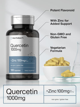 Horbäach Quercétine 1000mg 100 capsules avec étiquette