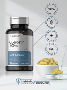 Horbäach Quercétine 1000mg 100 capsules ouvertes