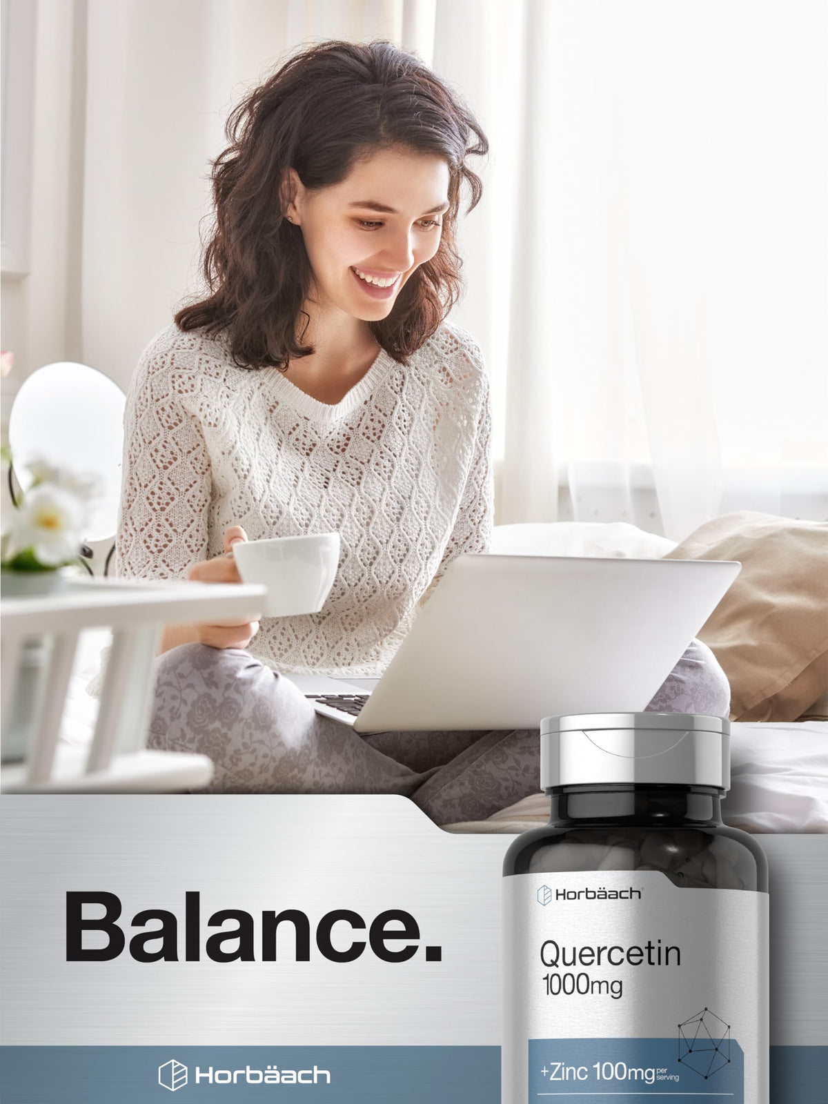 Horbäach Quercétine 1000mg 100 capsules sur une table