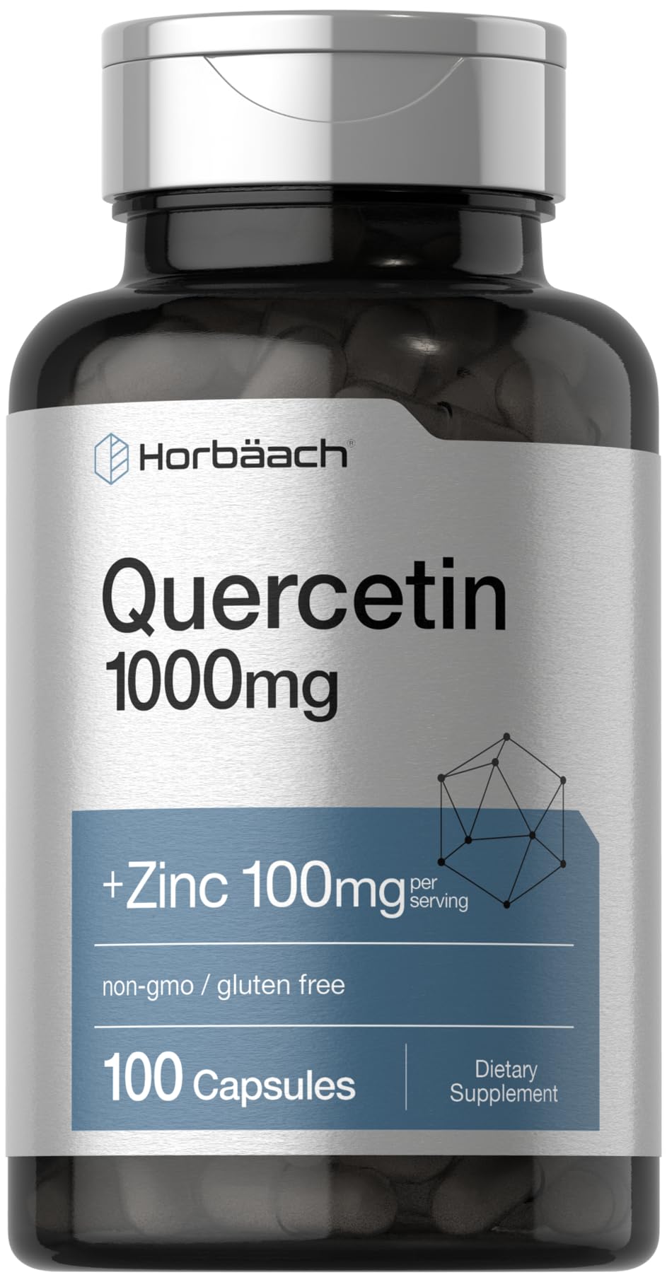 Horbäach Quercétine 1000mg 100 capsules vue de face