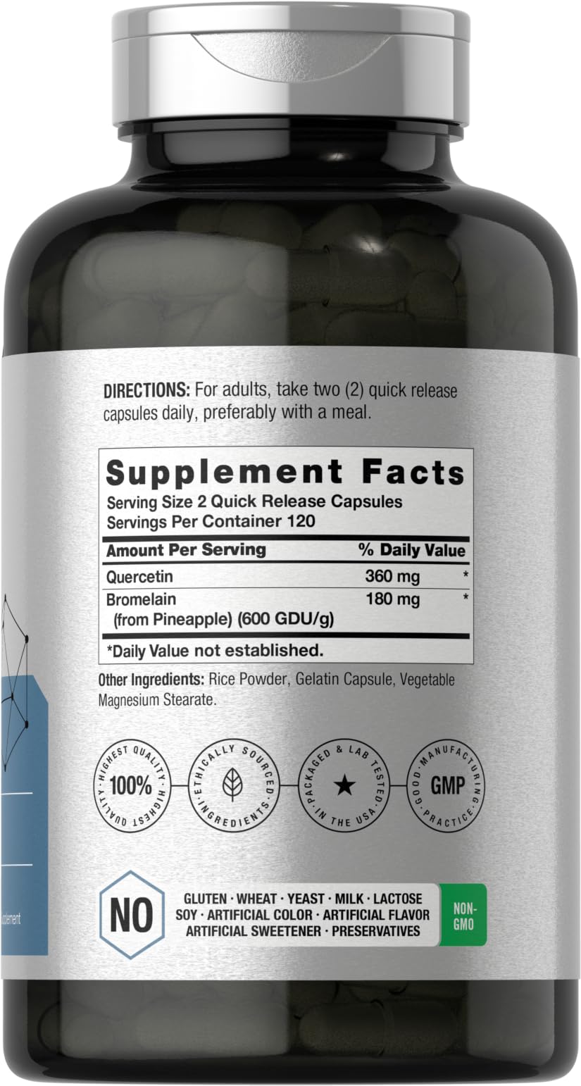 Horbäach Quercétine avec Bromélaïne 240 capsules étiquette