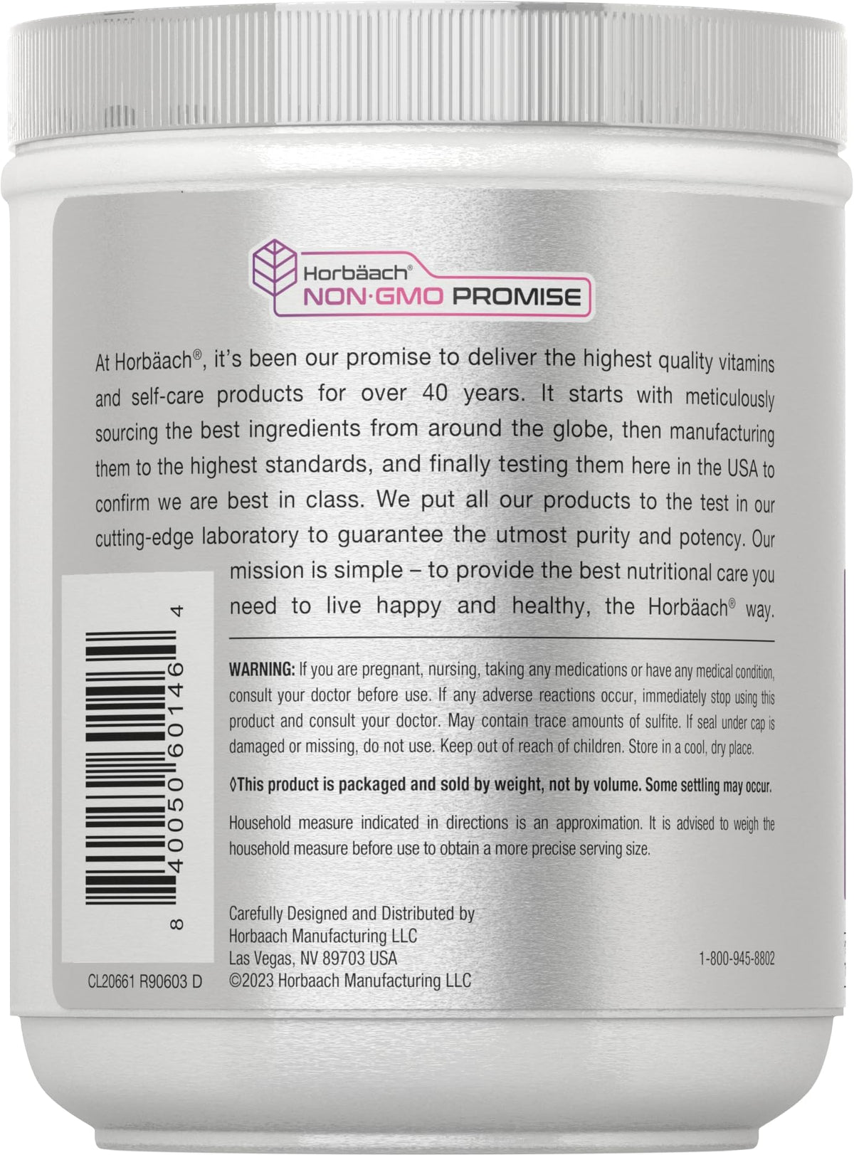 Horbäach Rajeunisseur de Peau 10,58 oz étiquette avec ingrédients