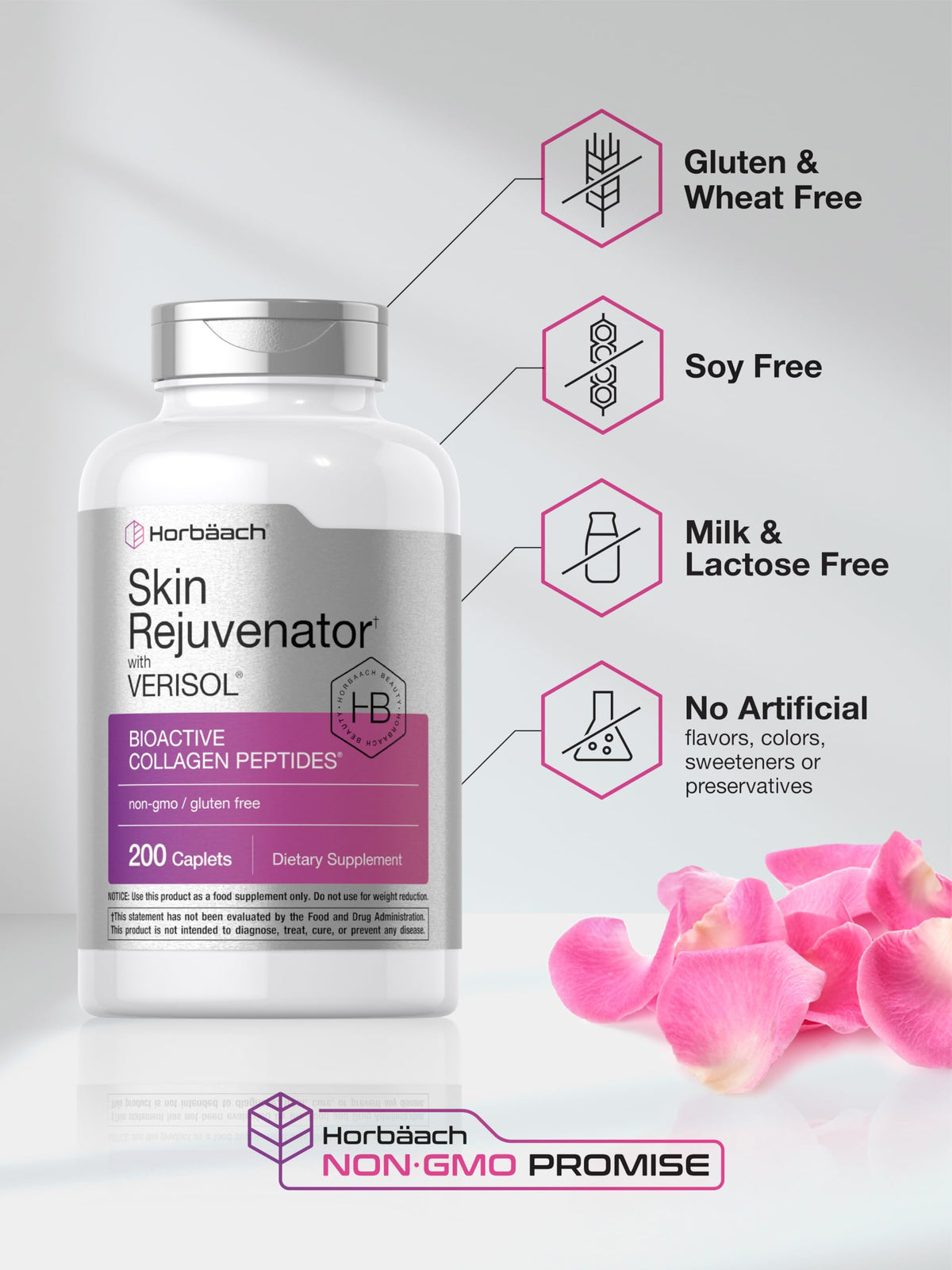 Horbäach Rejuvenateur de Peau 240g - gélules sur une surface en bois