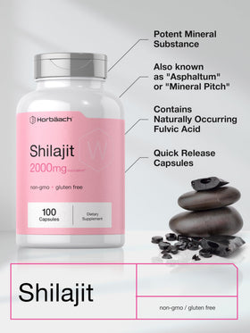 Horbäach Shilajit 100 Capsules en mode vie quotidienne sur table