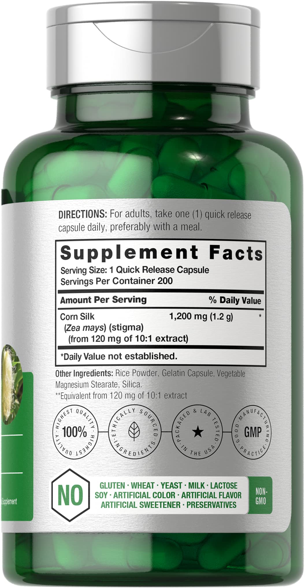 Horbäach Soie de Maïs Capsules - étiquette détaillée