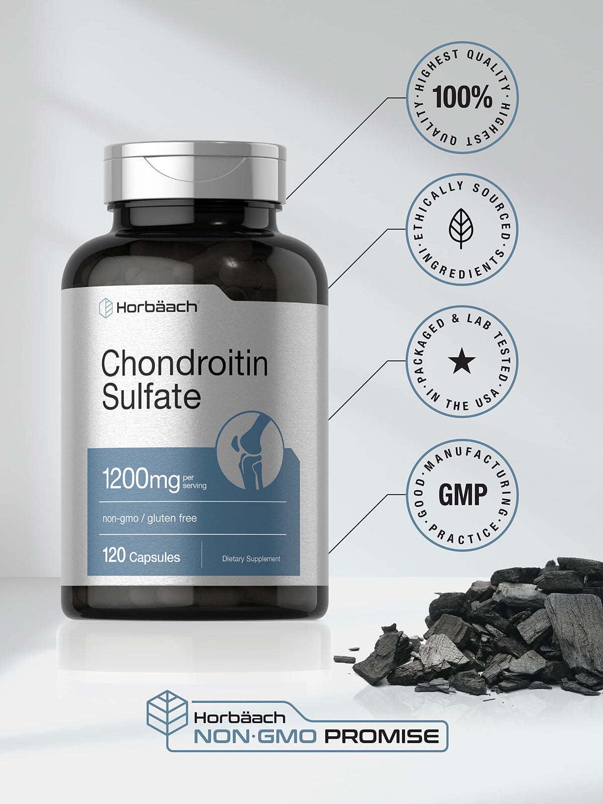 Horbäach sulfate de chondroïtine 1200mg capsules ouvertes