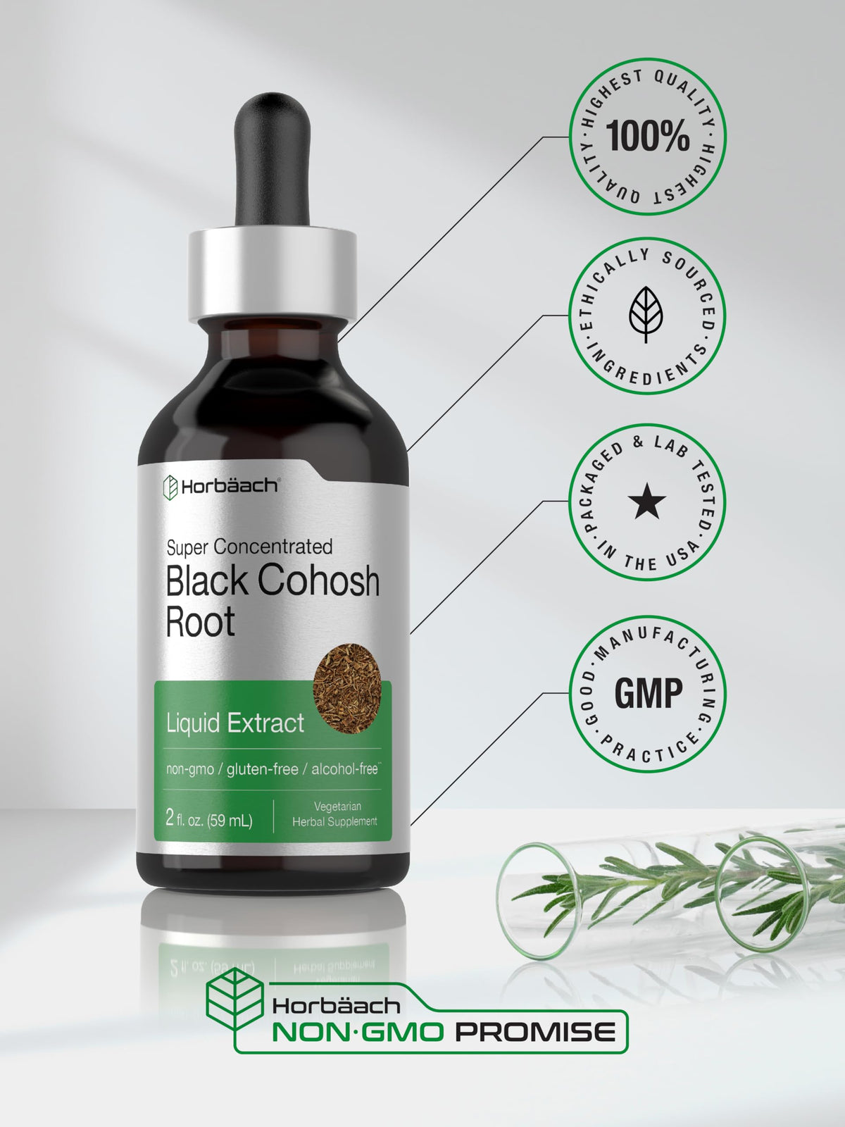 Horbäach Tincture Racine de Cimicifuga en vue de côté
