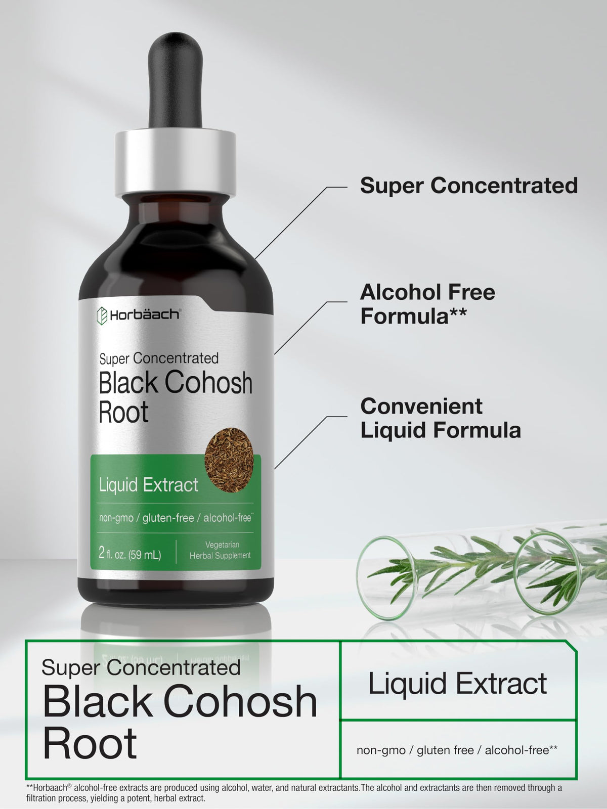 Horbäach Tincture Racine de Cimicifuga sur fond neutre