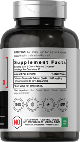 Horbäach Tribulus Terrestris, capsules à libération rapide, format 180 capsules