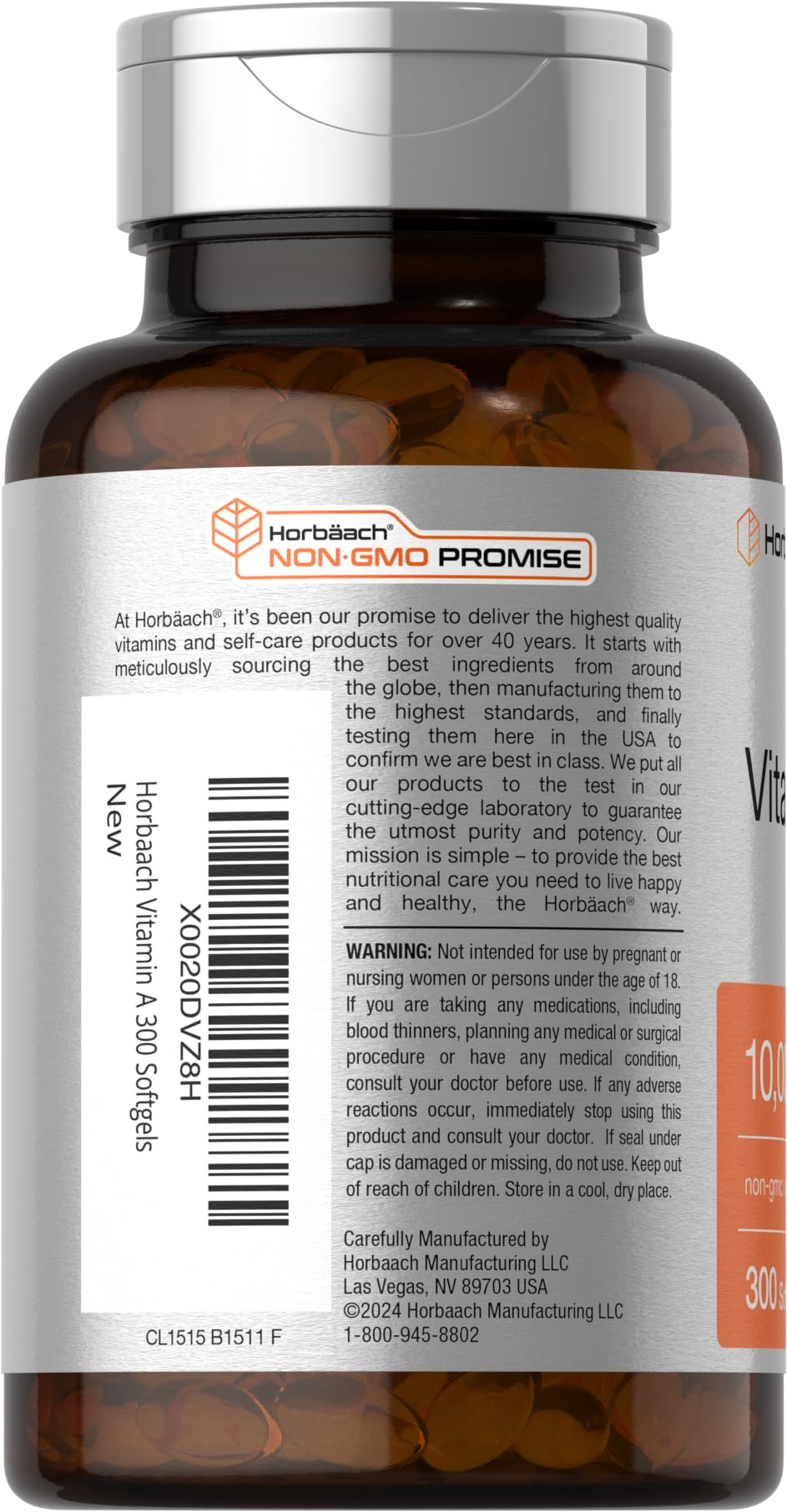 Horbäach Vitamine A 10 000 IU Gélules - gélule en gros plan