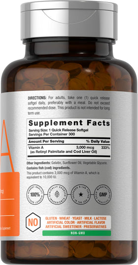 Horbäach Vitamine A 10 000 IU Gélules - gélules à l'intérieur
