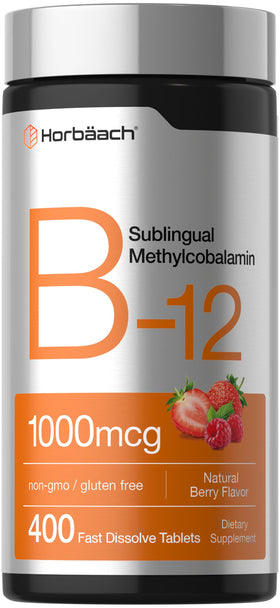Horbäach Vitamine B12 1000 mcg Sublingual comprimés vue avant