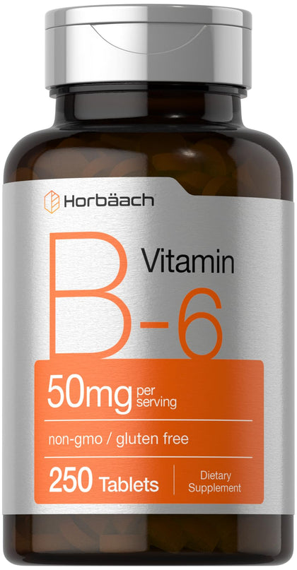 Horbäach Vitamine B6 50mg 250 comprimés, vue de l'avant
