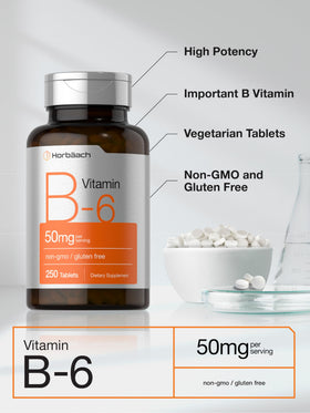 Horbäach Vitamine B6 comprimés, prise quotidienne avec un verre d'eau