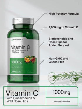 Horbäach Vitamine C 1000mg capsules ouvertes