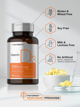 Horbäach Vitamine D3 gélules dans leur emballage