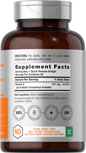 Horbäach Vitamine E 1000 IU gélules molles vue arrière