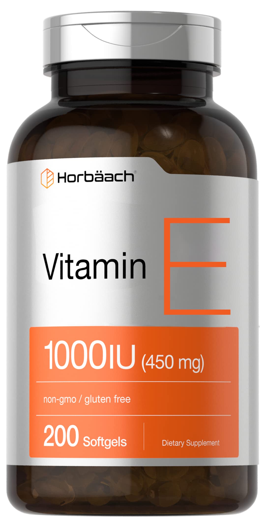 Horbäach Vitamine E 1000 UI capsules souples, boîte avant vue
