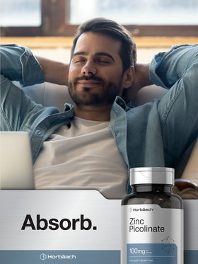 Horbäach Zinc Picolinate 100mg capsules avec verre d'eau