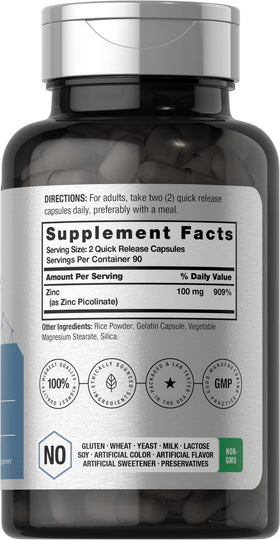 Horbäach Zinc Picolinate 100mg étiquette et ingrédients