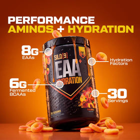 HOSSTILE SILO[9] Poudre EAA Hydratation 540g affichant les ingrédients