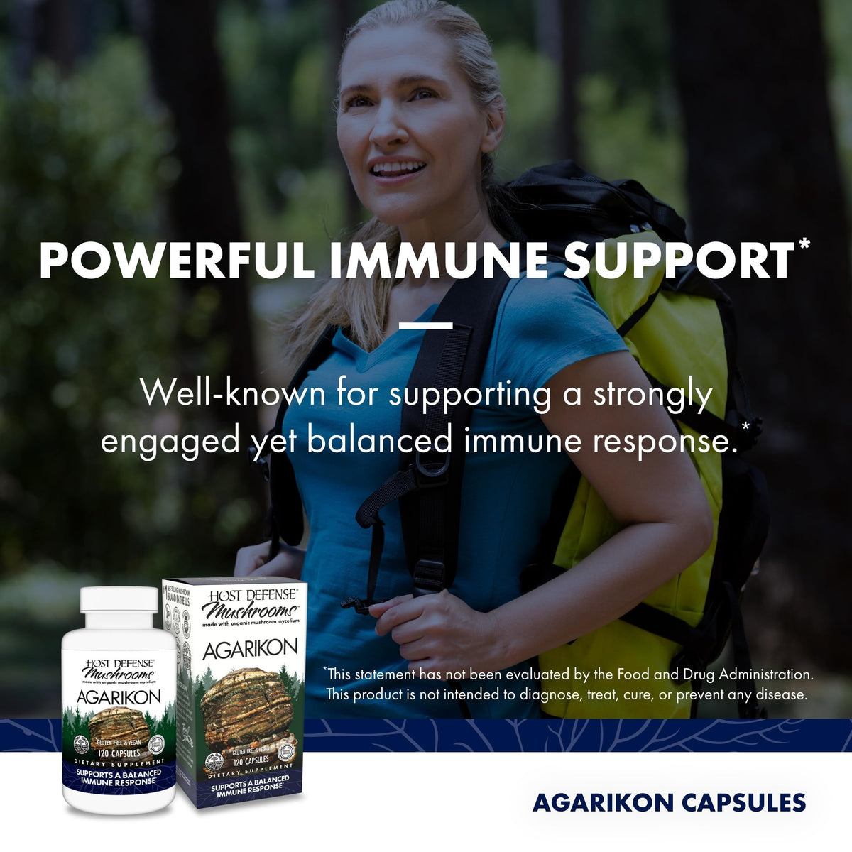 Host Defense Agarikon Capsules 120 unités - contenant ouvert